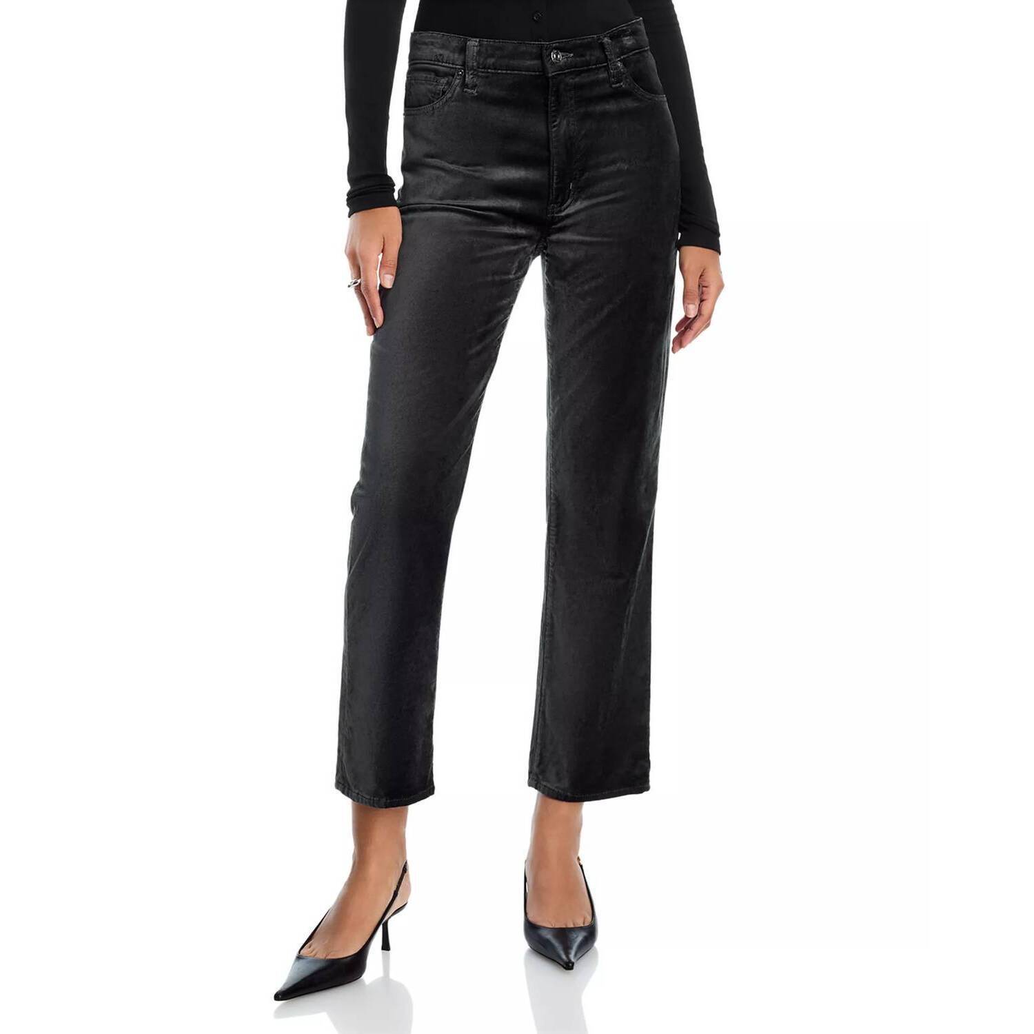 New Frame Le Sleek Straight Velveteen Jeans In Green Smoke